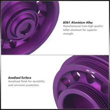 Load image into Gallery viewer, Honda Civic 1988-2000 / CRX 1988-1991 / Del Sol 1993-1997 D-Series D15 D16 Underdrive Crank Pulley Purple