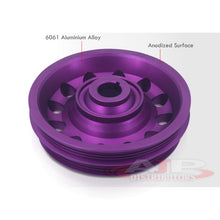 Load image into Gallery viewer, Honda Civic 1988-2000 / CRX 1988-1991 / Del Sol 1993-1997 D-Series D15 D16 Underdrive Crank Pulley Purple
