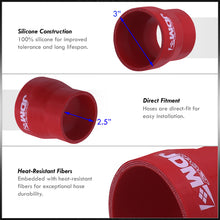 Load image into Gallery viewer, 2.5" to 3" Straight Reducer Silicone Coupler Red