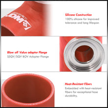 Load image into Gallery viewer, 2.5" HKS Style Blow Off Valve Adapter Silicone Coupler Red
