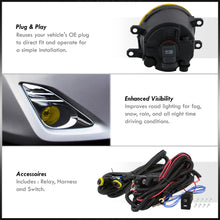 Load image into Gallery viewer, Toyota Camry 2012-2014 Front Fog Lights Yellow Len w/ Chrome Cover (Includes Switch & Wiring Harness)