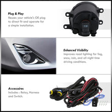 Load image into Gallery viewer, Toyota Camry 2012-2014 Front Fog Lights Clear Len w/ Chrome Cover (Includes Switch & Wiring Harness)