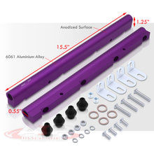 Load image into Gallery viewer, God Snow GMC LS1 Fuel Rail Purple with Silver Fittings