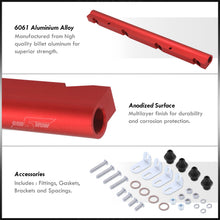 Load image into Gallery viewer, God Snow GMC LS1 Fuel Rail Red with Black Fittings