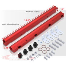 Load image into Gallery viewer, God Snow GMC LS1 Fuel Rail Red with Black Fittings