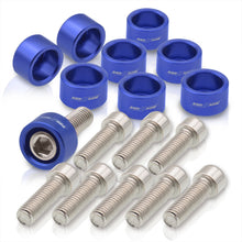 Load image into Gallery viewer, AJP Distributors OE Replacement Engine Exhaust Header Manifold Dress Up Kit Blue M8x1.25MM Pitch Threading 4 Cylinder For Universal Honda Acura