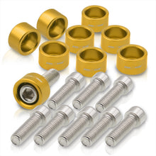 Load image into Gallery viewer, AJP Distributors OE Replacement Engine Exhaust Header Manifold Dress Up Kit Gold M8x1.25MM Pitch Threading 4 Cylinder For Universal Honda Acura