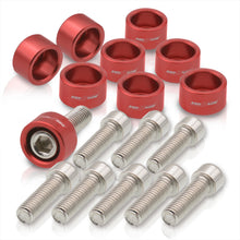 Load image into Gallery viewer, AJP Distributors OE Replacement Engine Exhaust Header Manifold Dress Up Kit Red M8x1.25MM Pitch Threading 4 Cylinder For Universal Honda Acura
