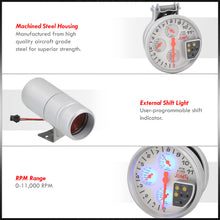 Load image into Gallery viewer, Universal 5" 4 in 1 Analog Tachometer Gauge White (Tachometer / Oil Press / Water Temp / Oil Temp)