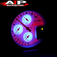 Load image into Gallery viewer, Universal 5" 4 in 1 Analog Tachometer Gauge White (Tachometer / Oil Press / Water Temp / Oil Temp)