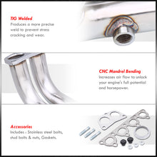 Load image into Gallery viewer, Honda Civic 1988-2000 / CRX 1988-1991 / Del Sol 1993-1997 D-Series D15 D16 4-2-1 Stainless Steel Exhaust Header (2-Piece)