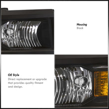 Load image into Gallery viewer, Chevrolet Silverado 1500 2014-2015 Factory Style Headlights Black Housing Clear Len Amber Reflector (Will Not Fit 2500 & HD Models)