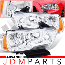 Load image into Gallery viewer, Dodge Charger 2011-2014 Factory Style Headlights Chrome Housing Clear Len Amber Reflector (Halogen Models Only)