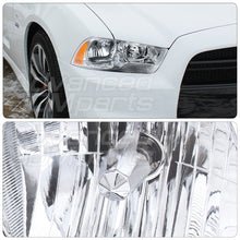 Load image into Gallery viewer, Dodge Charger 2011-2014 Factory Style Headlights Chrome Housing Clear Len Amber Reflector (Halogen Models Only)
