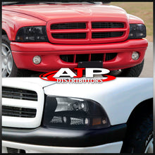 Load image into Gallery viewer, Dodge Dakota 1997-2004 / Durango 1998-2003 1 Piece Style Headlights + Bumpers Black Housing Clear Len Amber Reflector