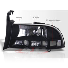 Load image into Gallery viewer, Dodge Dakota 1997-2004 / Durango 1998-2003 1 Piece Style Headlights + Bumpers Black Housing Clear Len Clear Reflector
