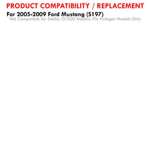 Load image into Gallery viewer, Ford Mustang 2005-2009 Factory Style Headlights Chrome Housing Clear Len Clear Reflector