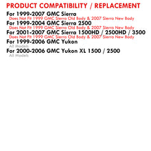 Load image into Gallery viewer, GMC Sierra 1500 1999-2007 / Sierra 2500 1999-2004 / Sierra 1500HD 2500HD 3500 2001-2007 / Yukon 1999-2006 / Yukon XL 1500 2500 2000-2006 Factory Style Headlights Chrome Housing Clear Len Clear Reflector