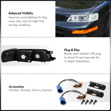 Load image into Gallery viewer, Nissan Maxima 1995-1999 1 Piece Style Headlights + Corners Chrome Housing Clear Len Clear Reflector