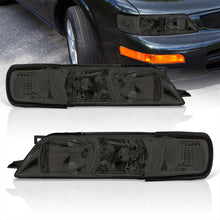 Load image into Gallery viewer, Nissan Maxima 1995-1999 1 Piece Style Headlights + Corners Chrome Housing Smoke Len Clear Reflector