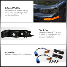 Load image into Gallery viewer, Nissan Maxima 1995-1999 1 Piece Style Headlights + Corners Chrome Housing Smoke Len Clear Reflector