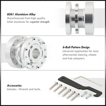 Load image into Gallery viewer, Universal 6 Bolt Steering Steering Wheel Extender Adapter Hub Chrome