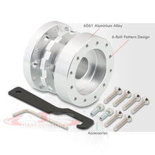Load image into Gallery viewer, Universal 6 Bolt Steering Steering Wheel Extender Adapter Hub Chrome