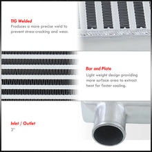 Load image into Gallery viewer, Universal 2 Inlet & 1 Outlet Aluminum Intercooler (Bar & Plate | Overall: 32.5" x 11.75" x 3.0" | Core: 23.0" x 11.5" x 2.75" | Inlet/Outlet: 3.0")