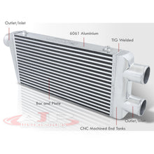 Load image into Gallery viewer, Universal 2 Inlet & 1 Outlet Aluminum Intercooler (Bar & Plate | Overall: 32.5" x 11.75" x 3.0" | Core: 23.0" x 11.5" x 2.75" | Inlet/Outlet: 3.0")
