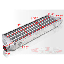 Load image into Gallery viewer, Universal 27.5x7x2.25 Intercooler Tube and Fin Silver Color inlet/outlet 2.5 (Core Size: 21.5x7x2.25)
