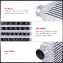 Load image into Gallery viewer, Universal Aluminum Intercooler (Bar & Plate | Overall: 27.5" x 7.0" x 2.5" | Core: 21.5" x 7.0" x 2.25" | Inlet/Outlet: 2.5")