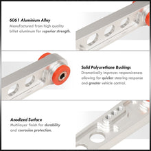 Load image into Gallery viewer, Acura Integra 1994-2001 / Honda Civic 1988-1995 / CRX 1988-1991 / Del Sol 1993-1997 Rear Lower Control Arms Polished with Red Bushings