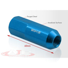 Load image into Gallery viewer, M12 x1.25mm Thread Open End Heavy Duty Steel Extended Lug Nuts Blue (20Piece)