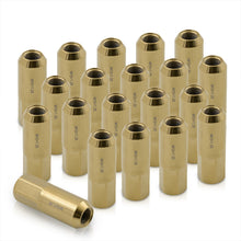 Load image into Gallery viewer, M12 x1.25mm Thread Open End Heavy Duty Steel Extended Lug Nuts 24K Gold (20Piece)