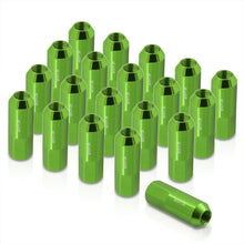 Load image into Gallery viewer, M12 x1.25mm Thread Open End Heavy Duty Steel Extended Lug Nuts Green (20Piece)