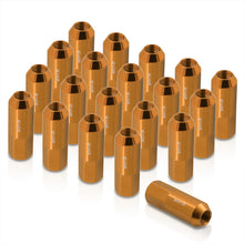 Load image into Gallery viewer, M12 x1.25mm Thread Open End Heavy Duty Steel Extended Lug Nuts Orange (20Piece)