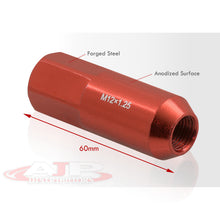 Load image into Gallery viewer, M12 x1.25mm Thread Open End Heavy Duty Steel Extended Lug Nuts Red (20Piece)