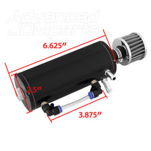 Load image into Gallery viewer, Universal 300ML Cylinder Oil Catch Can Tank 8.25"x3.25"x3.25" Black with Silver Breather Filter