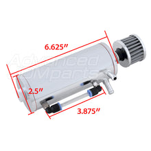 Load image into Gallery viewer, Universal 300ML Cylinder Oil Catch Can Tank 8.25"x3.25"x3.25" Silver with Silver Breather Filter