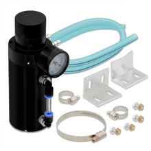 Load image into Gallery viewer, Universal 350ML Cylinder Oil Catch Can Tank 7.0&quot;x2.5&quot;x2.5&quot; + Breather Filter + Gauge Black
