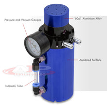Load image into Gallery viewer, Universal 350ML Cylinder Oil Catch Can Tank 7.0"x2.5"x2.5" + Breather Filter + Gauge Blue