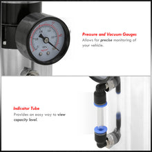 Load image into Gallery viewer, Universal 350ML Cylinder Oil Catch Can Tank 7.0"x2.5"x2.5" + Breather Filter + Gauge Chrome