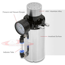 Load image into Gallery viewer, Universal 350ML Cylinder Oil Catch Can Tank 7.0"x2.5"x2.5" + Breather Filter + Gauge Chrome