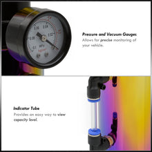 Load image into Gallery viewer, Universal 350ML Cylinder Oil Catch Can Tank 7.0"x2.5"x2.5" + Breather Filter + Gauge Neo Chrome