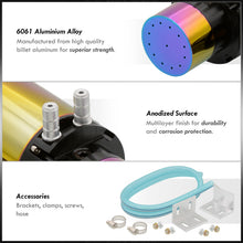 Load image into Gallery viewer, Universal 350ML Cylinder Oil Catch Can Tank 7.0"x2.5"x2.5" + Breather Filter + Gauge Neo Chrome