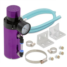 Load image into Gallery viewer, Universal 350ML Cylinder Oil Catch Can Tank 7.0"x2.5"x2.5" + Breather Filter + Gauge Purple