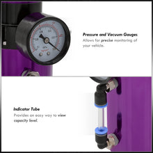 Load image into Gallery viewer, Universal 350ML Cylinder Oil Catch Can Tank 7.0&quot;x2.5&quot;x2.5&quot; + Breather Filter + Gauge Purple
