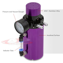 Load image into Gallery viewer, Universal 350ML Cylinder Oil Catch Can Tank 7.0"x2.5"x2.5" + Breather Filter + Gauge Purple