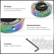 Load image into Gallery viewer, Universal Slim Style Steering Wheel Quick Release Neo Chrome