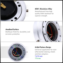 Load image into Gallery viewer, Universal Slim Style Steering Wheel Quick Release Silver